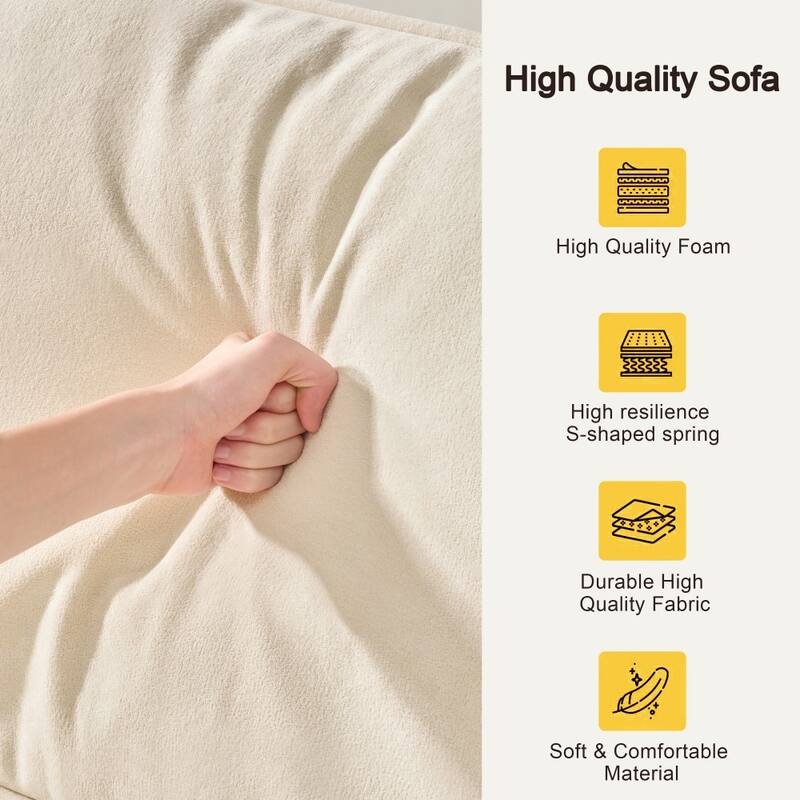 Modern 103" Comfortable Deep Seated Sofa Couch with 4 Pillows