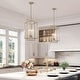 preview thumbnail 1 of 13, Dilley Modern Gold 4-Light Lantern Chandelier Island Pendant Lights for Kitchen Island