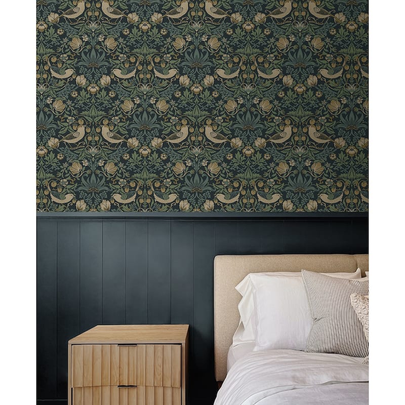 NextWall Strawberry Garden Peel and Stick Wallpaper