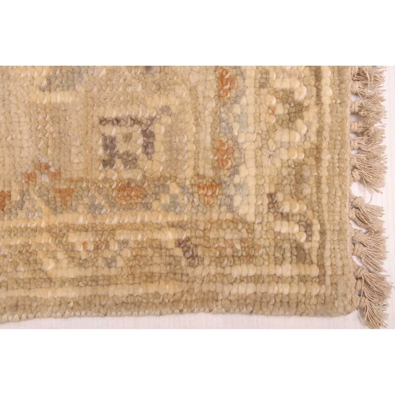 ECARPETGALLERY Hand-knotted Kavya Oushak Light Khaki Wool Rug - 8'10 x 11'9