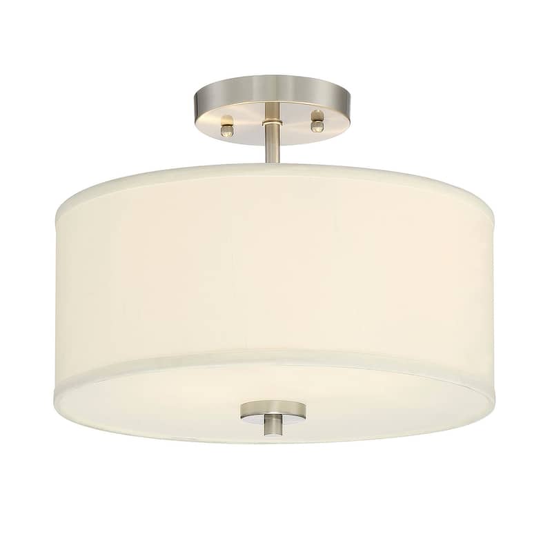 Bellevue 2 Light 13" Wide Semi-Flush Drum Ceiling Fixture