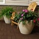 preview thumbnail 1 of 3, Sunnydaze Catherine Outdoor Double-Walled Planter Pot - Antique White -20"- 4-PK - 20-Inch