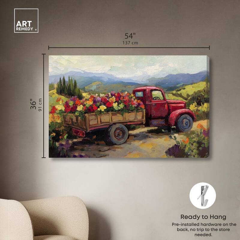 Flowers in Transit I Canvas by Art Remedy, Gallery Wrapped
