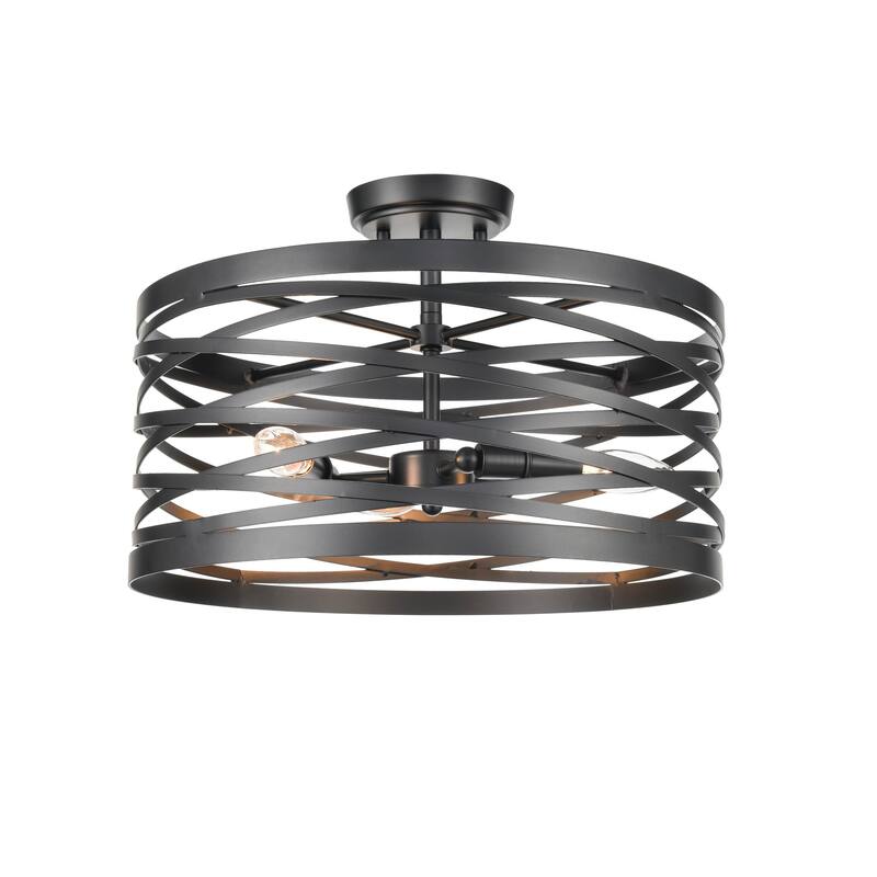 929 Lighting 3 Light Metal Semi-Flush Ceiling Mount in Multiple Finishes