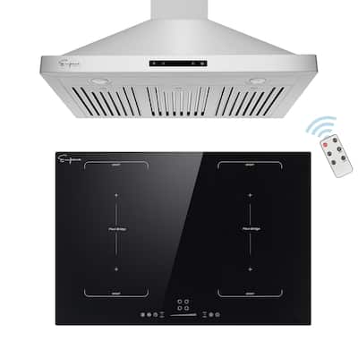 2 Piece Kitchen Appliances Packages Including 30" Induction Cooktop and 36" Wall Mount Range Hood