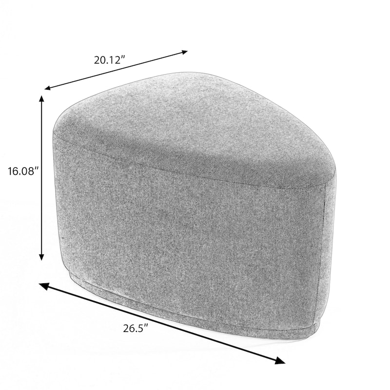 Bonnie 26"/43" W Chenille Small/ Oversized Triangular Cheese Ottoman