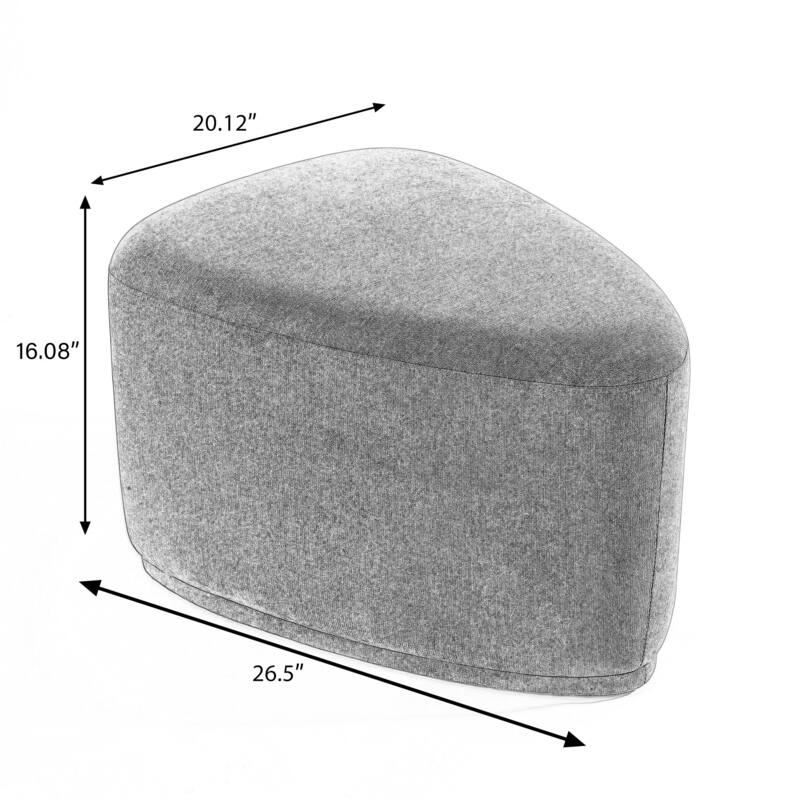 Leon 26"/43" W Chenille Triangle Cocktail Ottoman Set