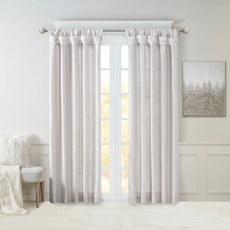 Twist Tab Lined Window Curtain Panel 50x84"