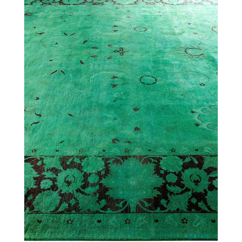 Contemporary Overdyed Wool Hand Knotted Area Rug - 9' 4" x 12' 0"
