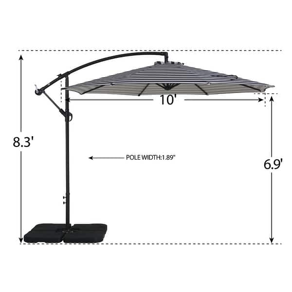 Steele 10ft. Offset Patio Umbrella with Weight Base Stand Bed Bath