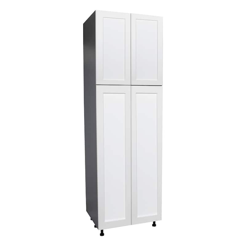 30" x 96" Utility Cabinet-Four Door-Grey - 30 x 96 x 23 3/8 - White