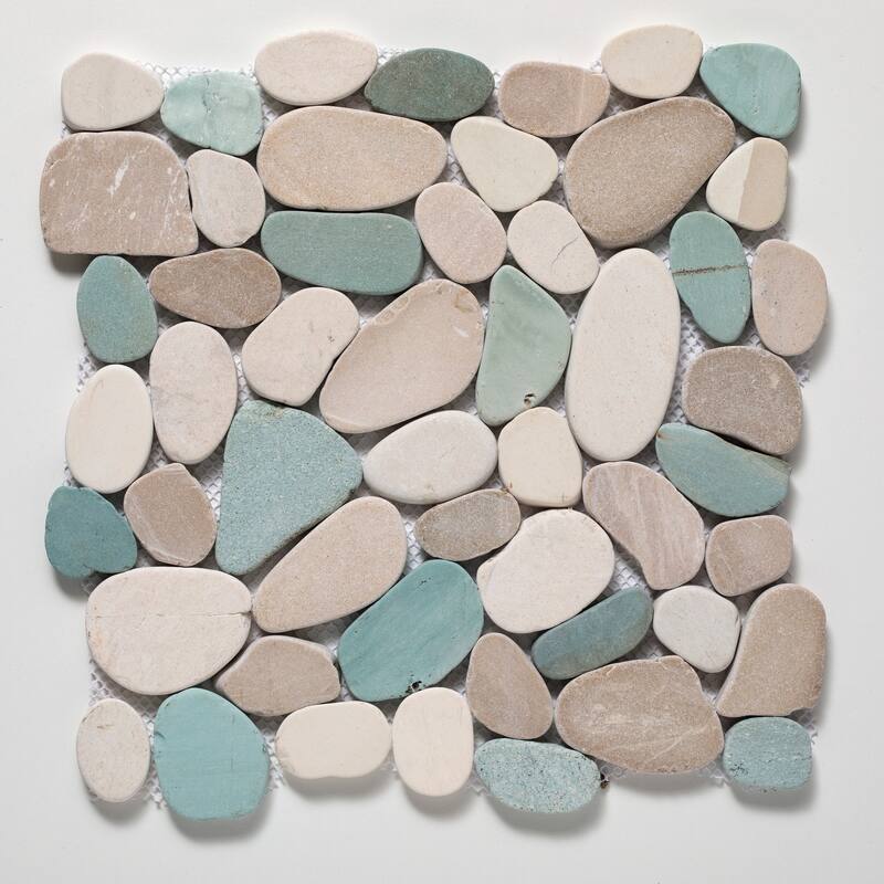 Sliced Pebble 11 in. x 11 in. Mesh-Mounted Mosaic Wall and Floor Tile
