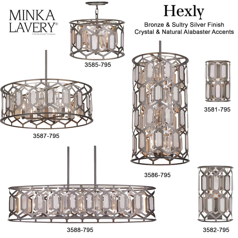 Minka Lavery 3587 Hexly 6 Light 28" Wide Crystal Pendant