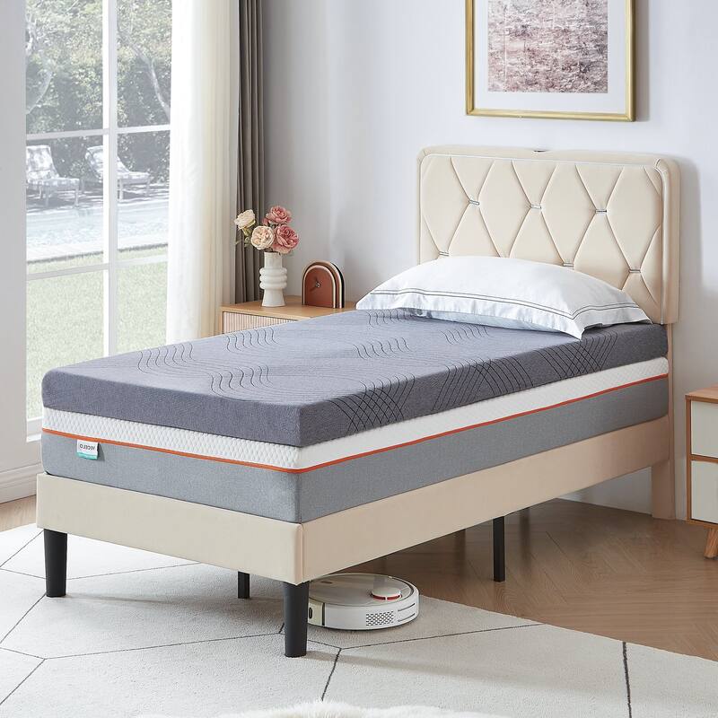 Javlergo 2 Inch/4 Inch Mattress Topper, Comfort Memory Foam Bed Topper with Removable Washable Cover, Gray - N/A