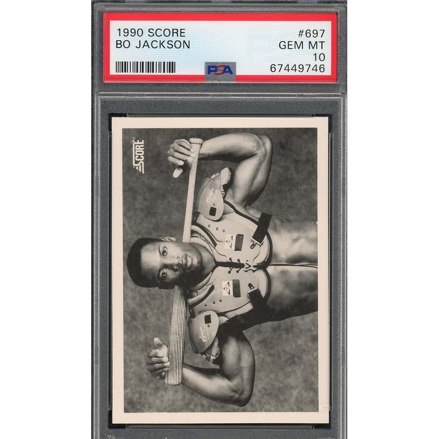 Bo Jackson 1990 Score Bat on Shoulders Baseball Card #697 Graded PSA 10 - 8'6" x 11'6"