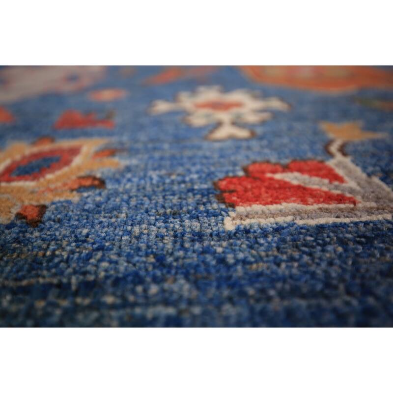 Blue Ziegler Vegetable Dye Area Rug Handmade Wool Carpet - 8'0" x 9'9"