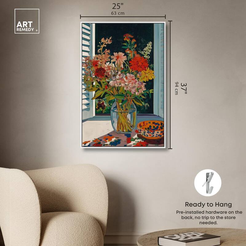 Vase on a Windowsill Canvas by Art Remedy