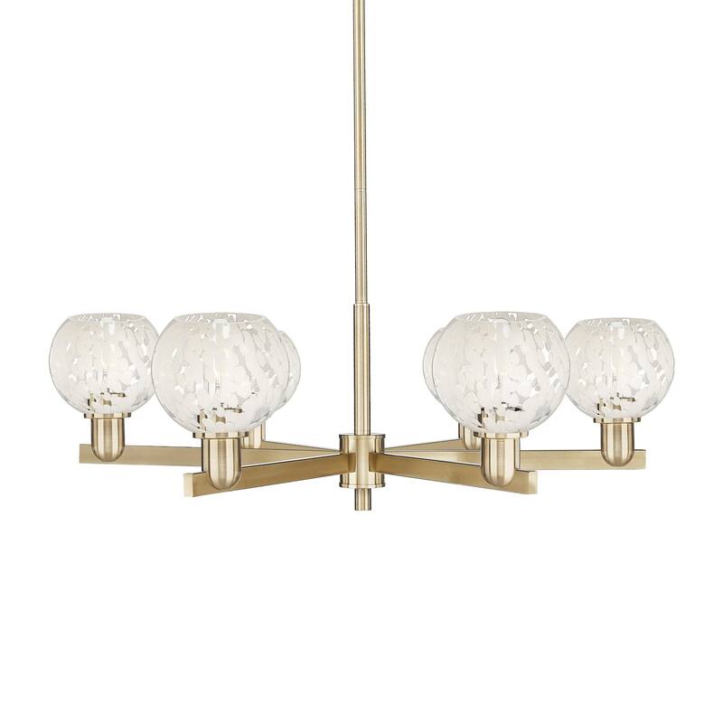 Innovations Lighting 716-6CR-10-36 White Mouchette Chandelier White - Champagne Bronze / White Mouchette