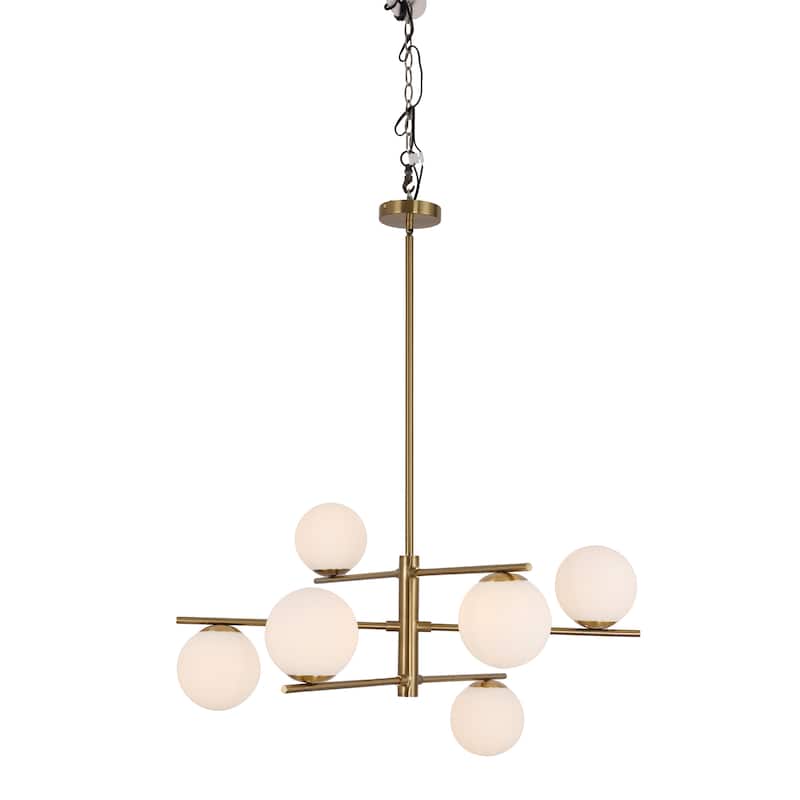 Modern 6-Light Dimmable Sputnik Bubble Chandelier for Dining Room