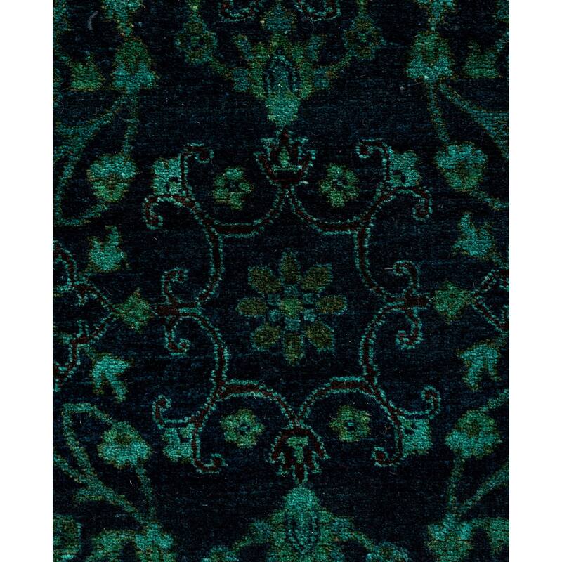 Overdyed One-of-a-Kind Hand-Knotted Area Rug - Green - 4' 10" x 5' 1"