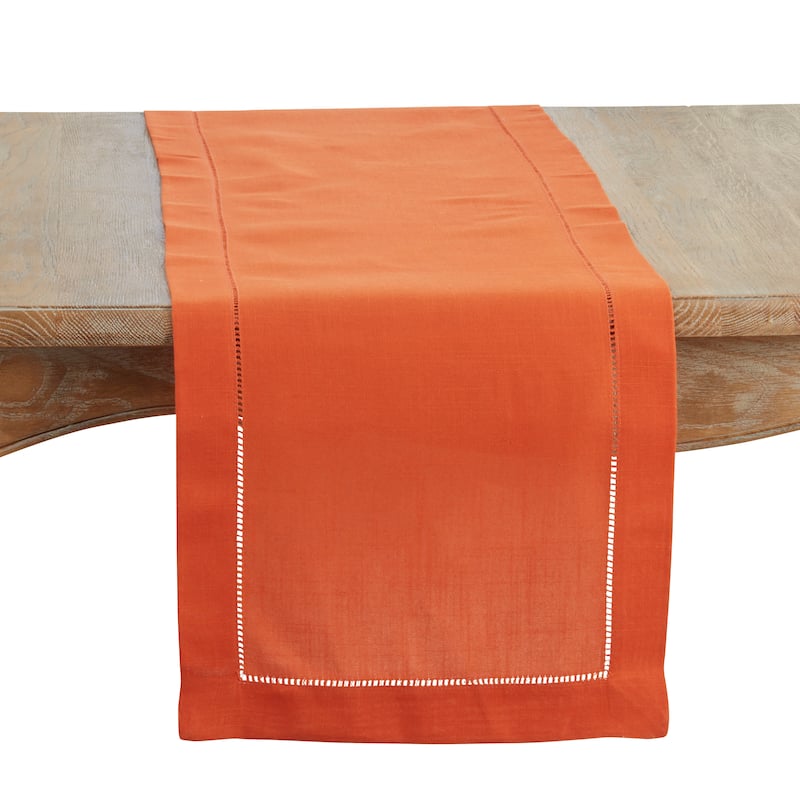 Table Runner With Hemstitched Border - 16"x72" - Pumpkin - 16"x72"