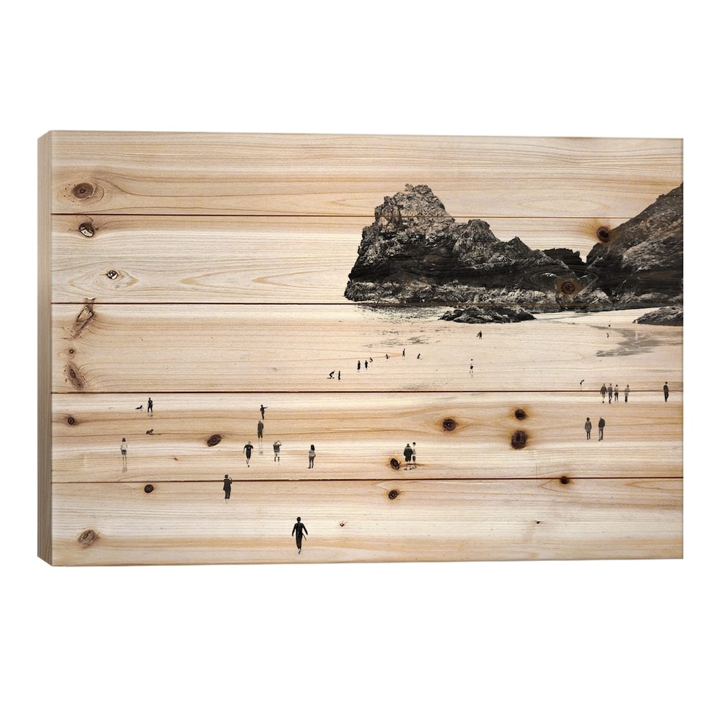 Cornwall Beach Life Print On Wood by Dorit Fuhg - Multi-Color