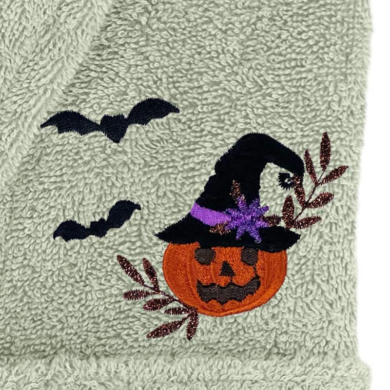 Authentic Hotel and Spa 100% Turkish Cotton Unisex Terry Bath Robe with Pumpkin Head Embroidery
