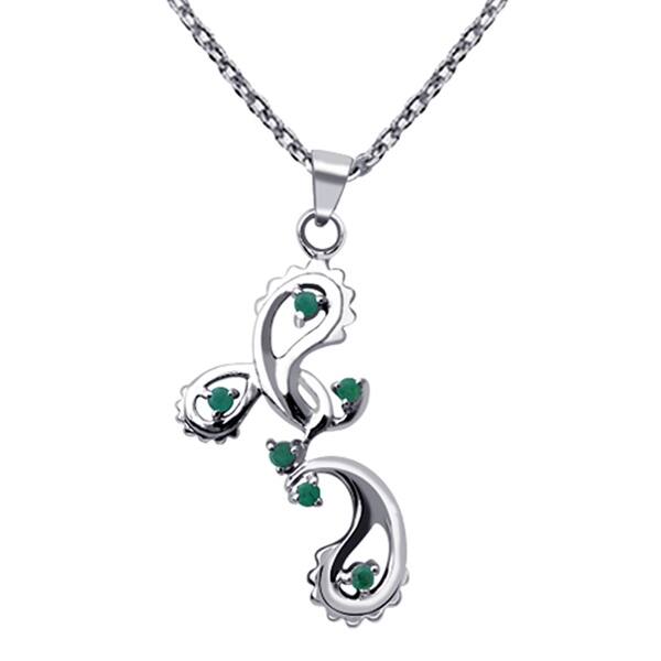 Shop Emerald Sterling Silver Round Chain Pendant By Orchid Jewelry On Sale Overstock 25752817