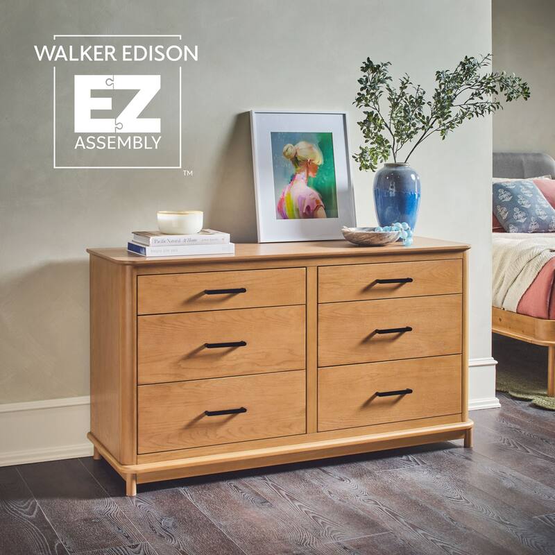Walker Edison Wood 6-Drawer Dresser with Ultra-Easy Drawer Assembly