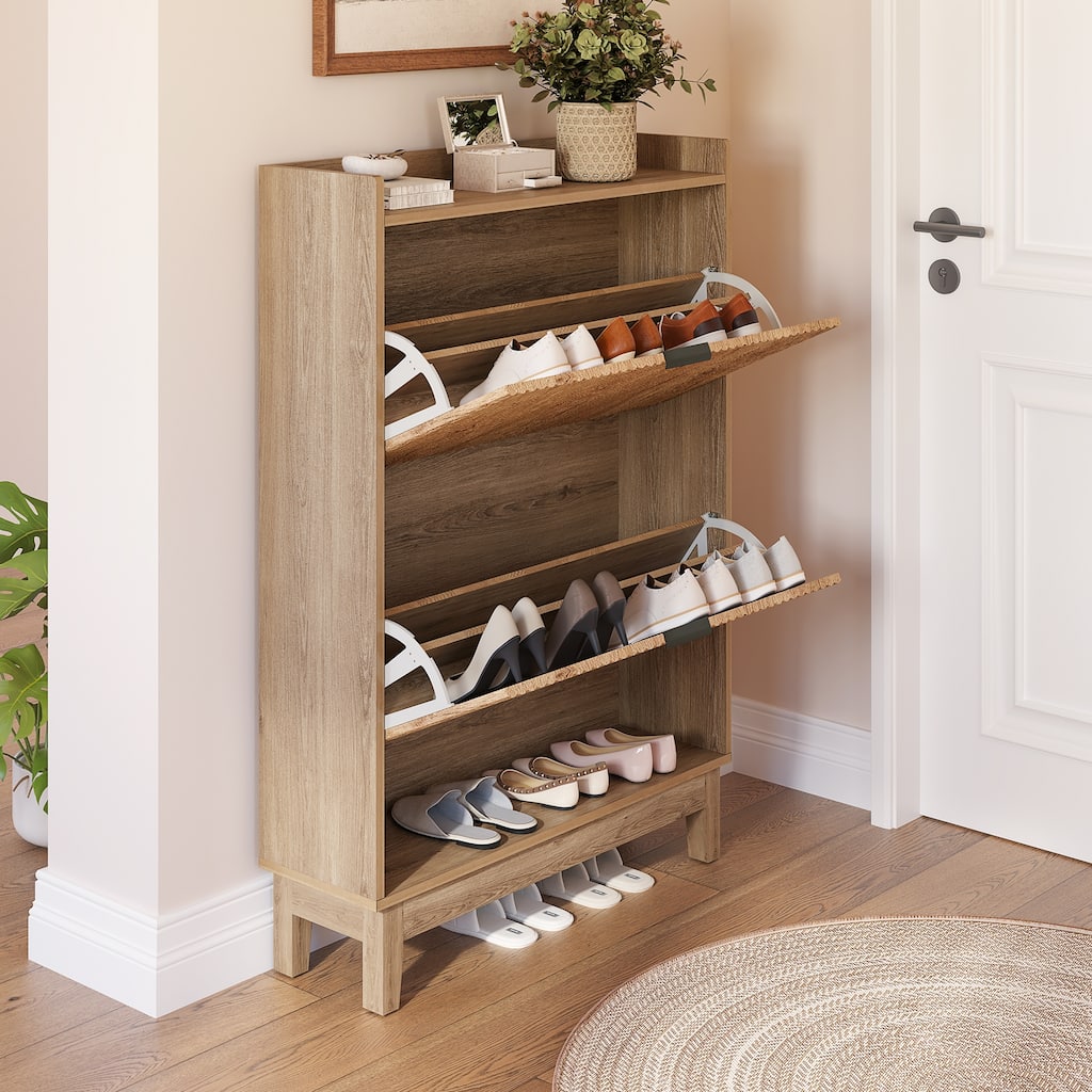 Shoe Cabinet with 2 Flip Drawers