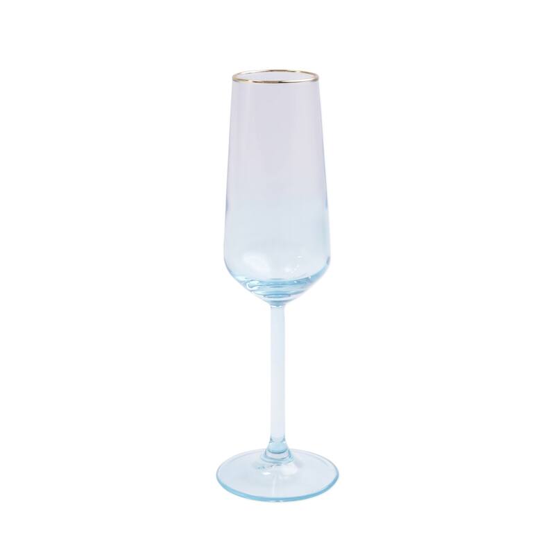 viva by VIETRI Rainbow Turquoise Champagne Flute