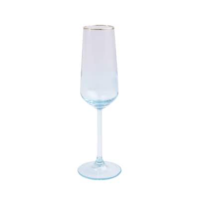 viva by VIETRI Rainbow Turquoise Champagne Flute