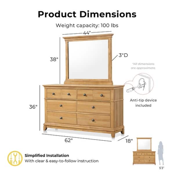 dimension image slide 1 of 3, Furniture of America Wellington Farmhouse Natural Oak 5-Piece Wood Kids Bedroom Set