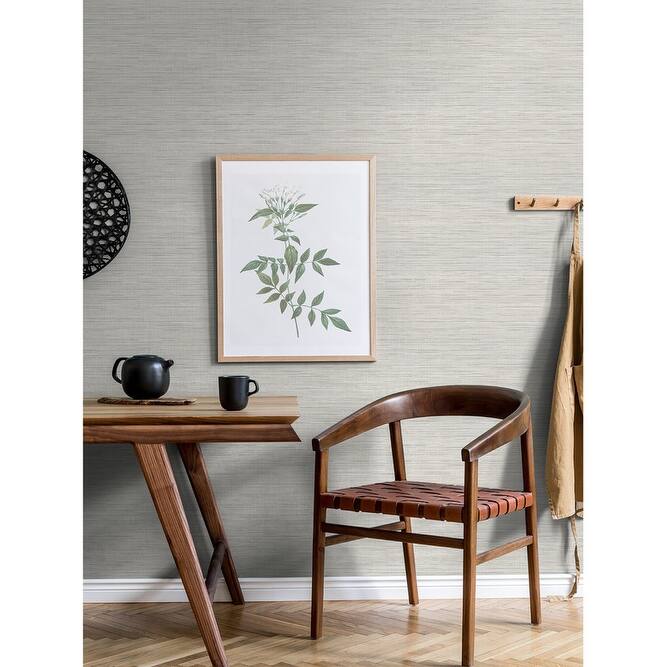 NuWallpaper Grey Crossweave Peel & Stick String Wallpaper - 216in x 20.5in x 0.025in