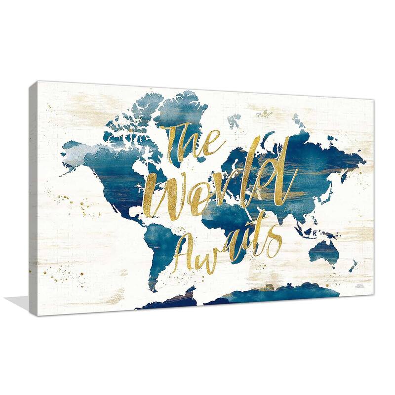"Desert Blooms Abstact Map The World" by Print on Canvas