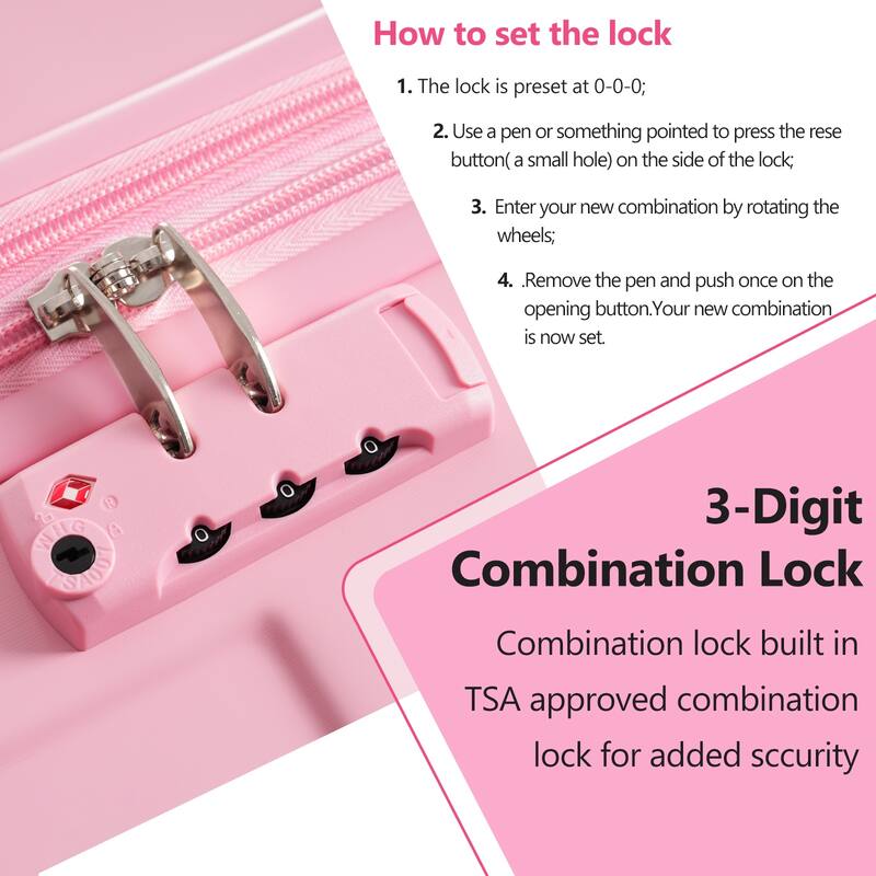 28" ABS Hardshell Lightweight Expandable Luggage with Double Wheels