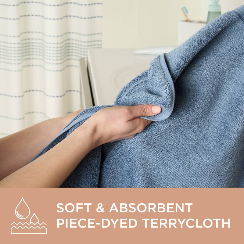 TOWN & COUNTRY EVERYDAY 6-Piece Assorted Solid Dobby Border Set, 2-Bath Towels, 2-Hand Towels, 2-Washcloths