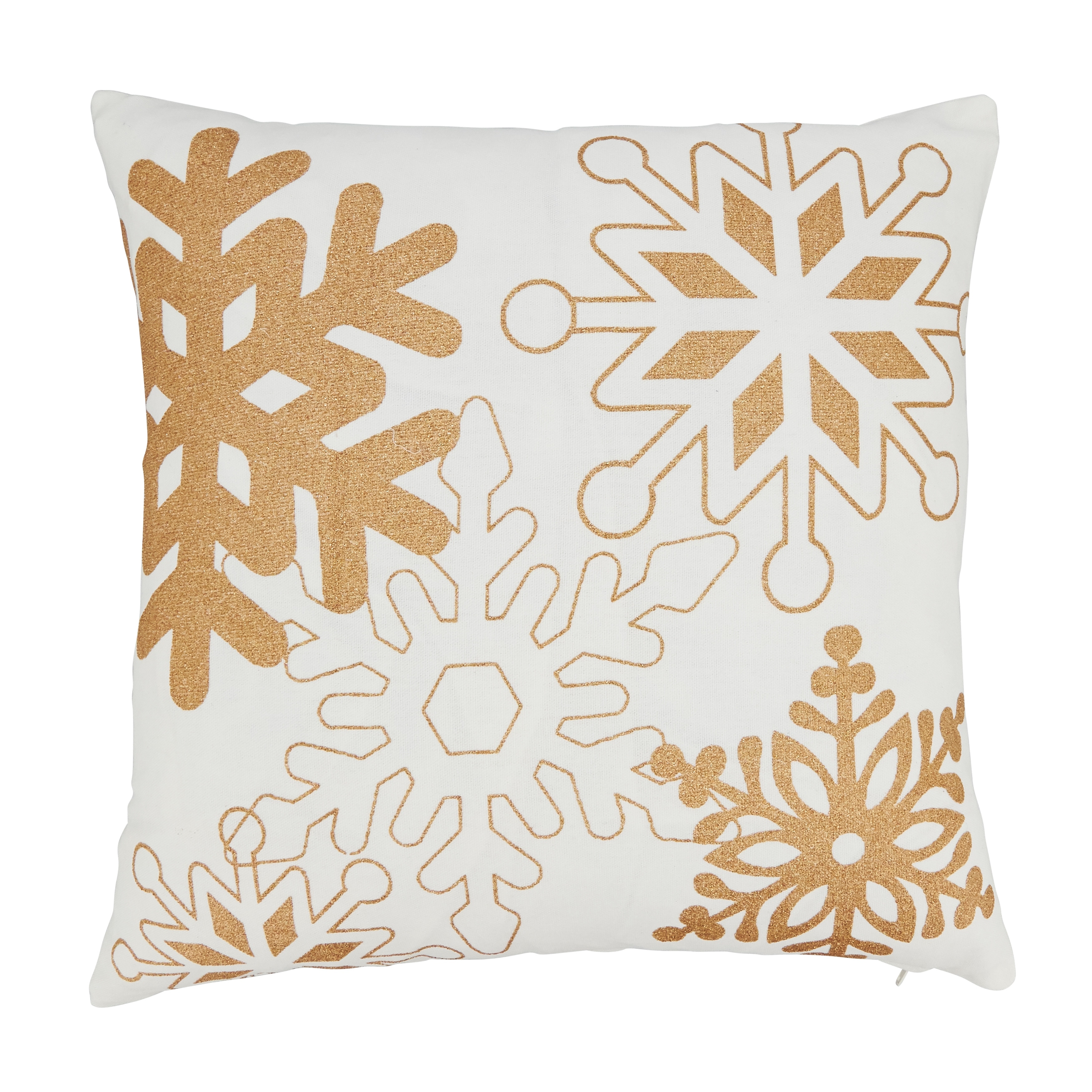 Saro Lifestyle Frozen Delight Snowflakes Throw Pillow