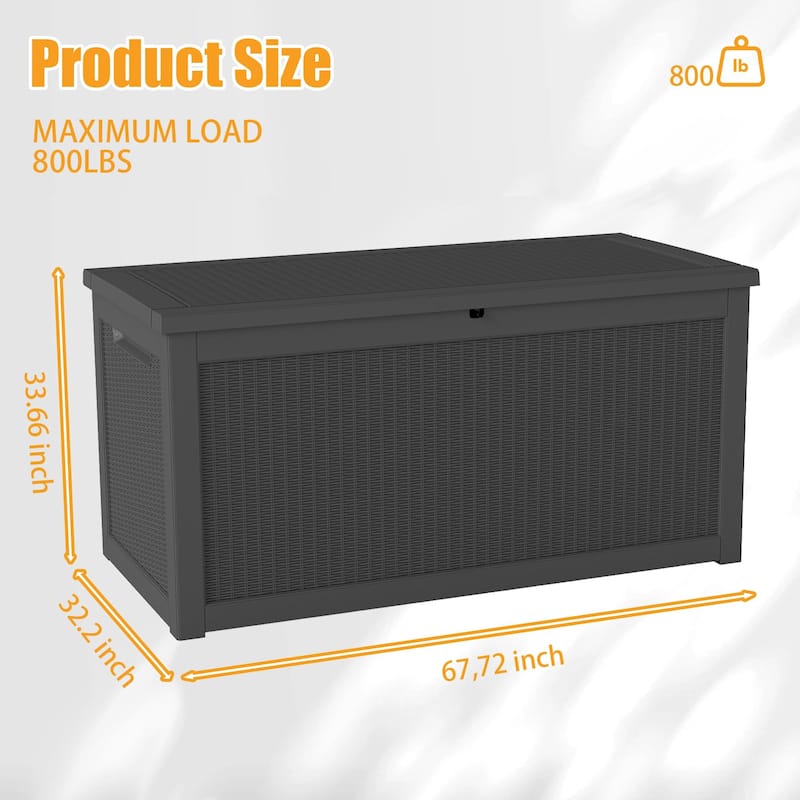 Outdoor Patio Storage Resin Lockable Deck Box