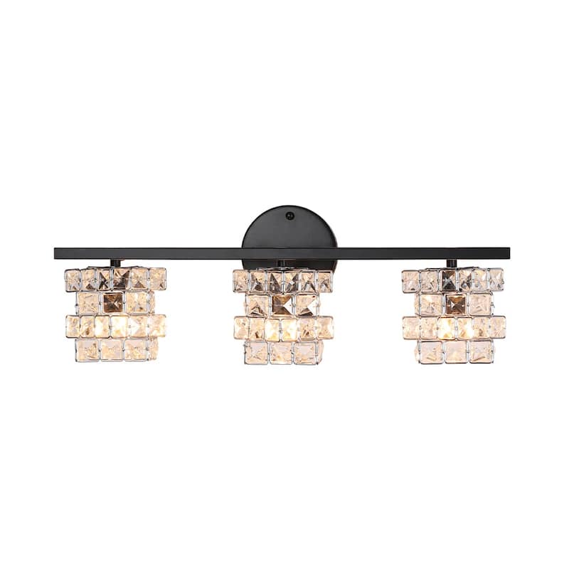 Mosaic Crystal Cube Shade Linear Bathroom Vanity Light