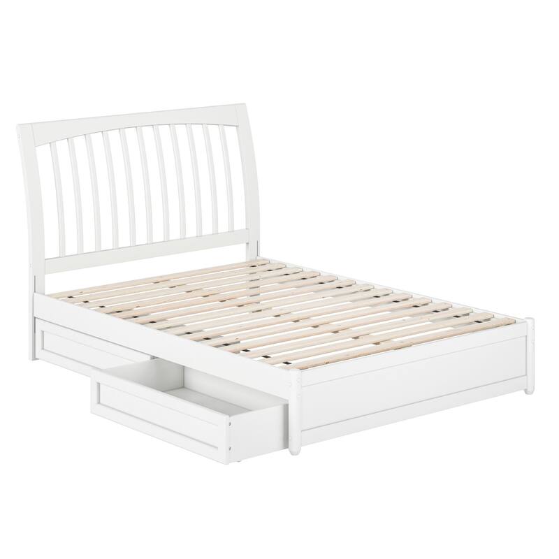 Roslyn Platform Bed with Panel Footboard and Storage Drawers
