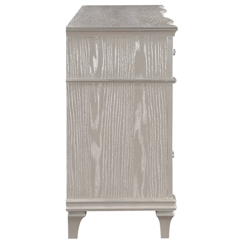 Evangeline Modern Classic Wood 9-drawer Bedroom Dresser Silver Oak