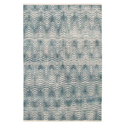 ECARPETGALLERY Hand-knotted Tangier Turquoise Wool Rug - 6'1 x 9'4