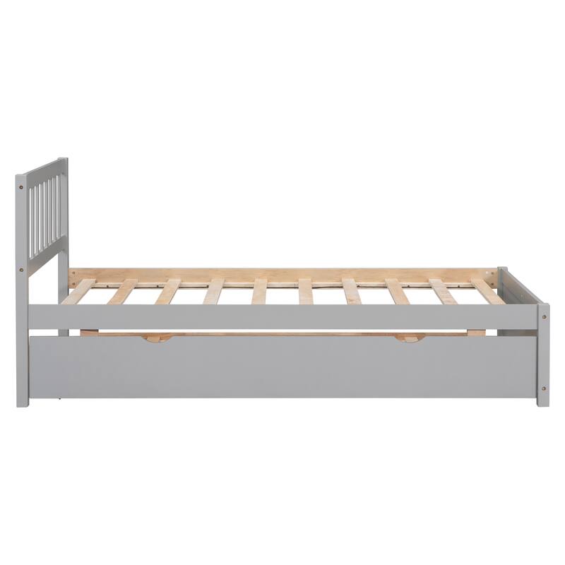 Modern Design Twin Size Platform Bed Frame for All Ages with 2 Drawers,Large Storage Space/Strong Wooden Slats/Non-Slip