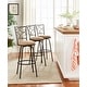 preview thumbnail 2 of 8, Simple Living Zella Adjustable Height Swivel Barstool (Set of 3) Set of 3 - Black/Tan