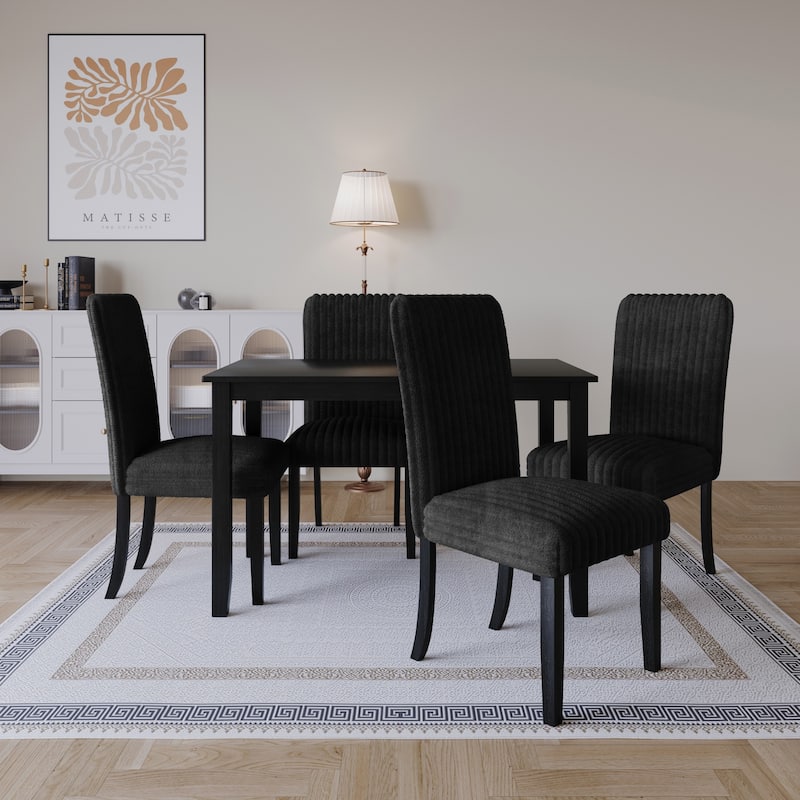 Greenville 5-pieces Dining Table and Chair - 60064- Table and 4 Chairs - Black