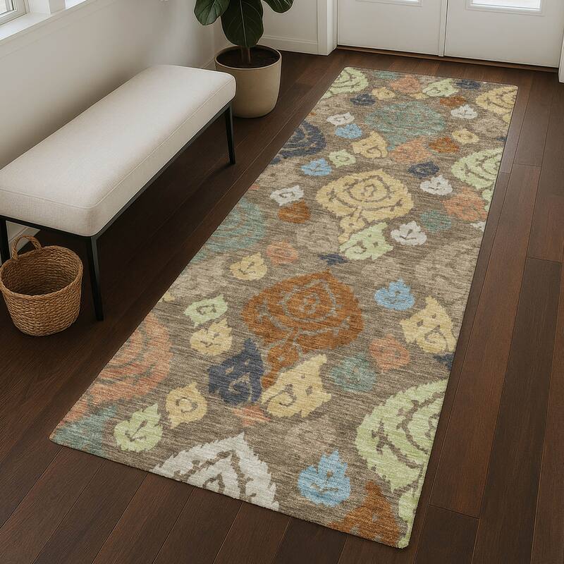 Machine Washable Indoor/ Outdoor Casual Zona Chantille Rug