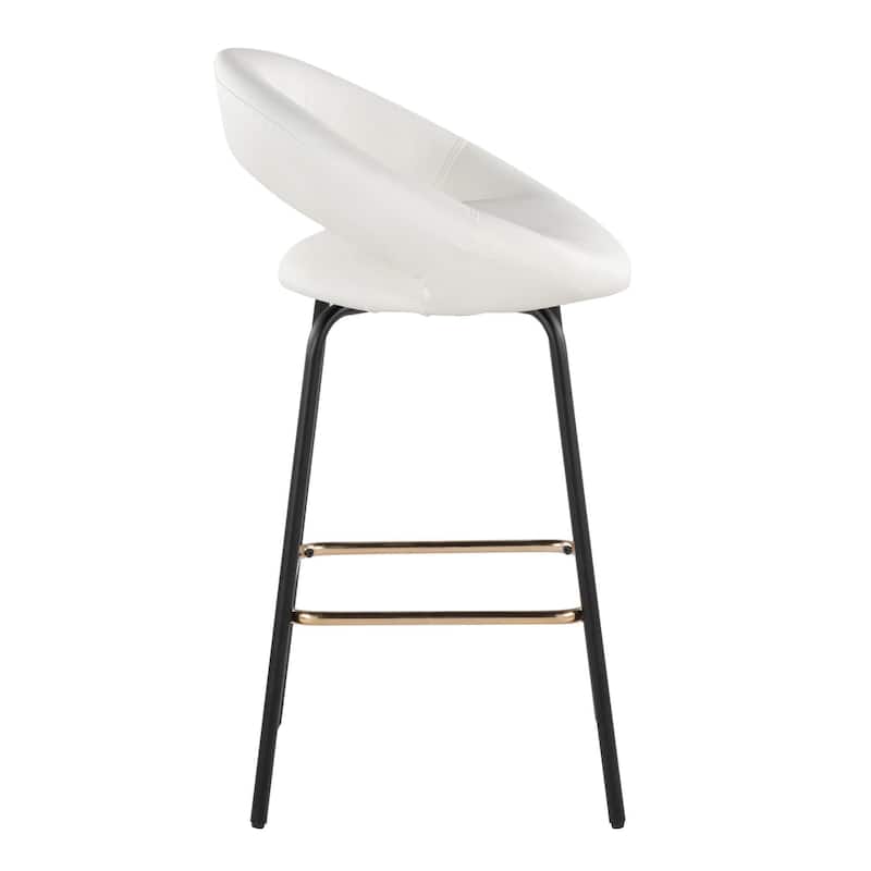 Porch & Den Penny 26" Fixed-Height Counter Stool with Metal Legs & Square Footrest - Set of 2