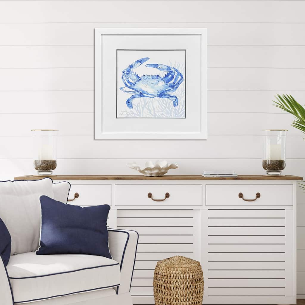 Paragon Indigo Ocean Crab Framed Art