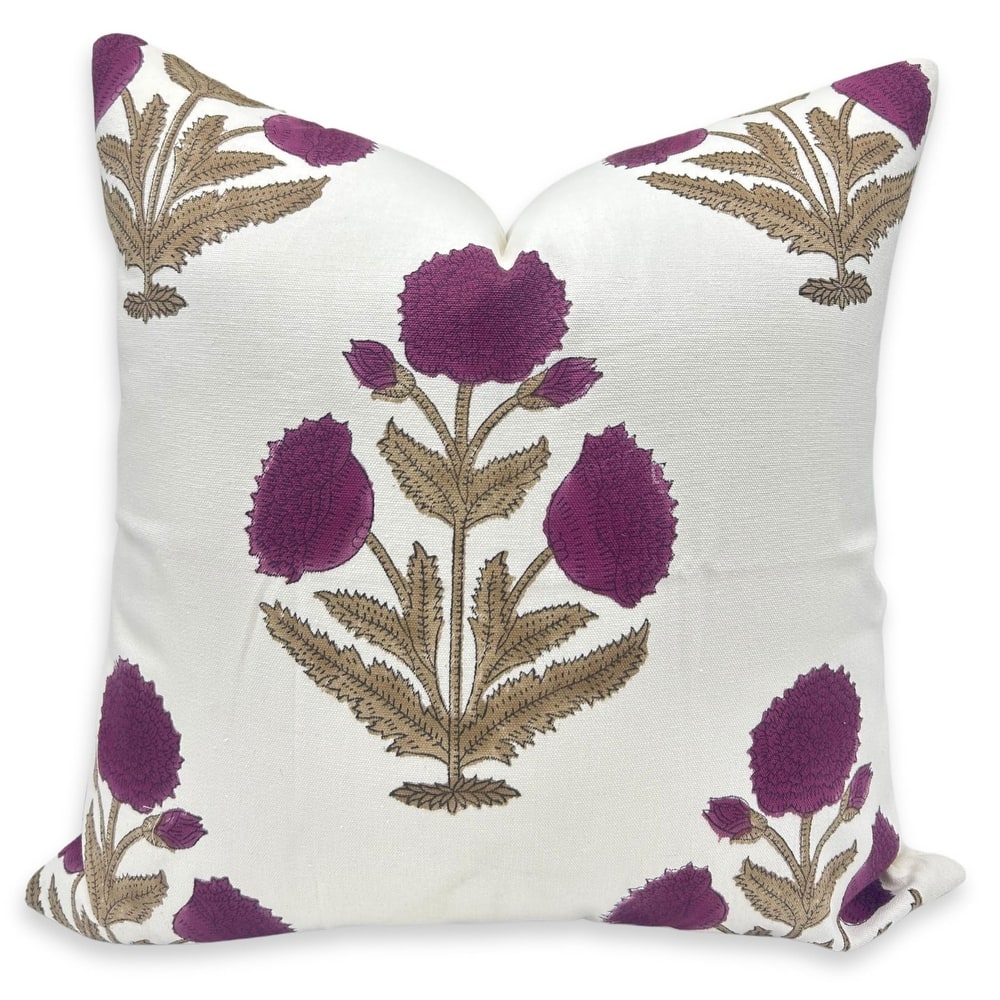 Fabdivine Wine Hand Block Print Dining Room Decoration Pillow Cover for Gift